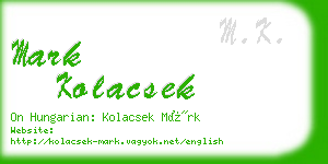 mark kolacsek business card